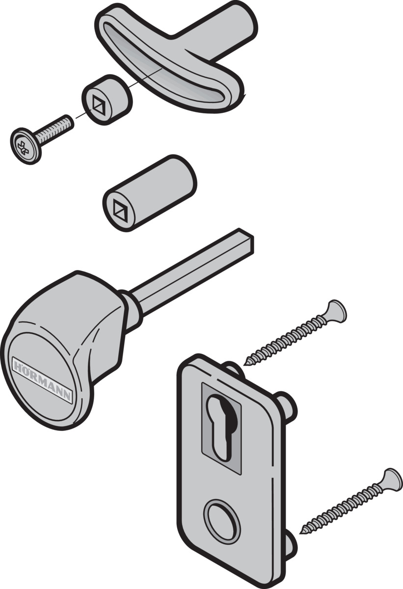 Hörmann Torgriffgarnitur TS 67mm PZ für SPU 67 Thermo für Industrie Sektionaltor BILD 1