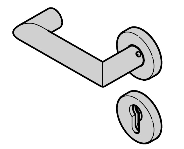 Hörmann Halbgarnitur D-330 (FS) Rosette PZ, Aluminium BILD 1