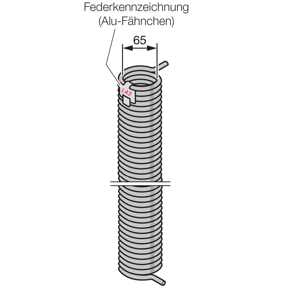 Hörmann Torsionsfeder L43, innen Ø 65mm für Industrie-Sektionaltor BILD 1