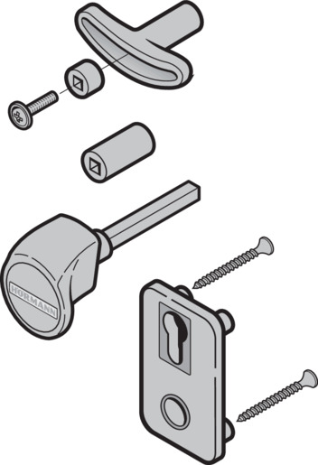 Hörmann Torgriffgarnitur TS 1,5-3mm, PZ, ALR, schwarz für Industrie-Sektionaltor BILD 9