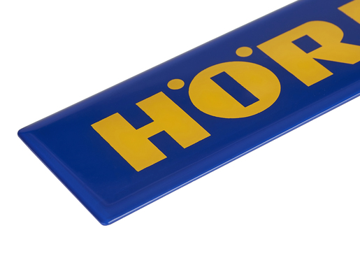 Hörmann Firmenschild blau/orange 260x50x3mm für Industrie-Sektionaltor BILD 2