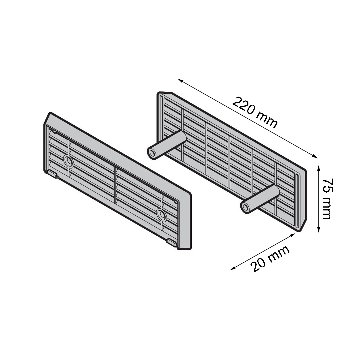 Hörmann Lüftungsgitter für 20mm Lamellendicke, schwarz für Industriesektionaltor BILD 9