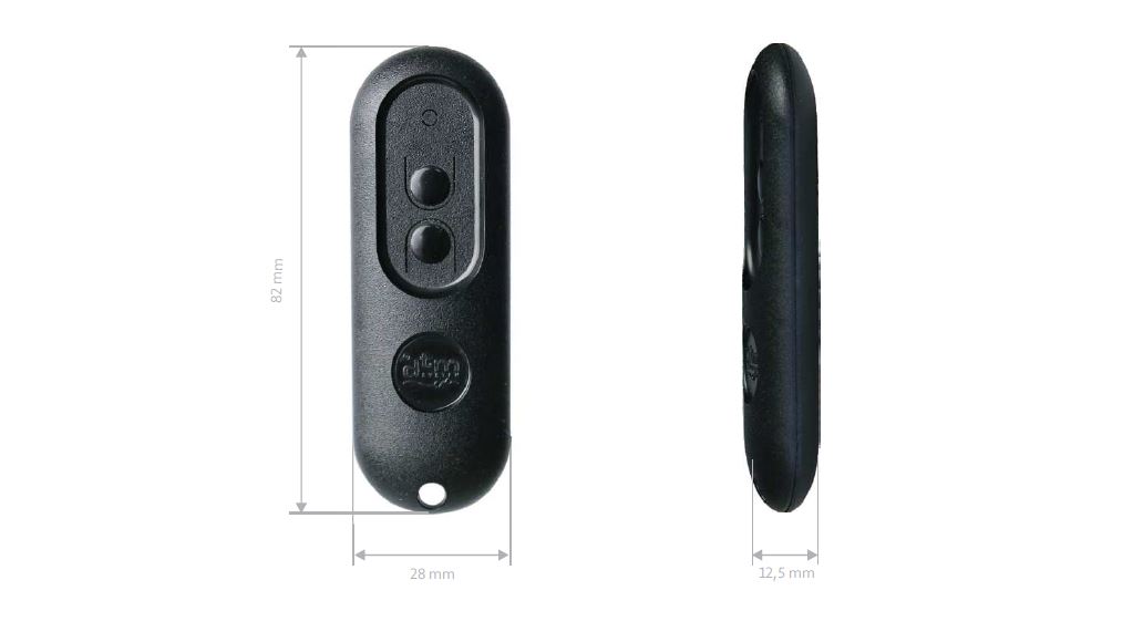 DTM ICE-Handsender 2 Tasten, 433MHz, Reichweite bis 130m, schwarz für Antriebe BILD 9