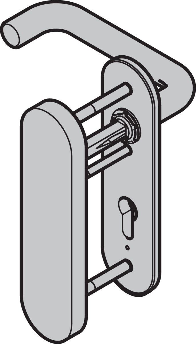 Hörmann Sicherheits-Drückergarnitur ES 1 (FS) Kurzschild PZ, Aluminium BILD 9