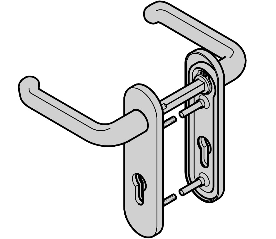 Hörmann Panikgarnitur D-410 (FS) Kurzschild PZ, Aluminum BILD 1