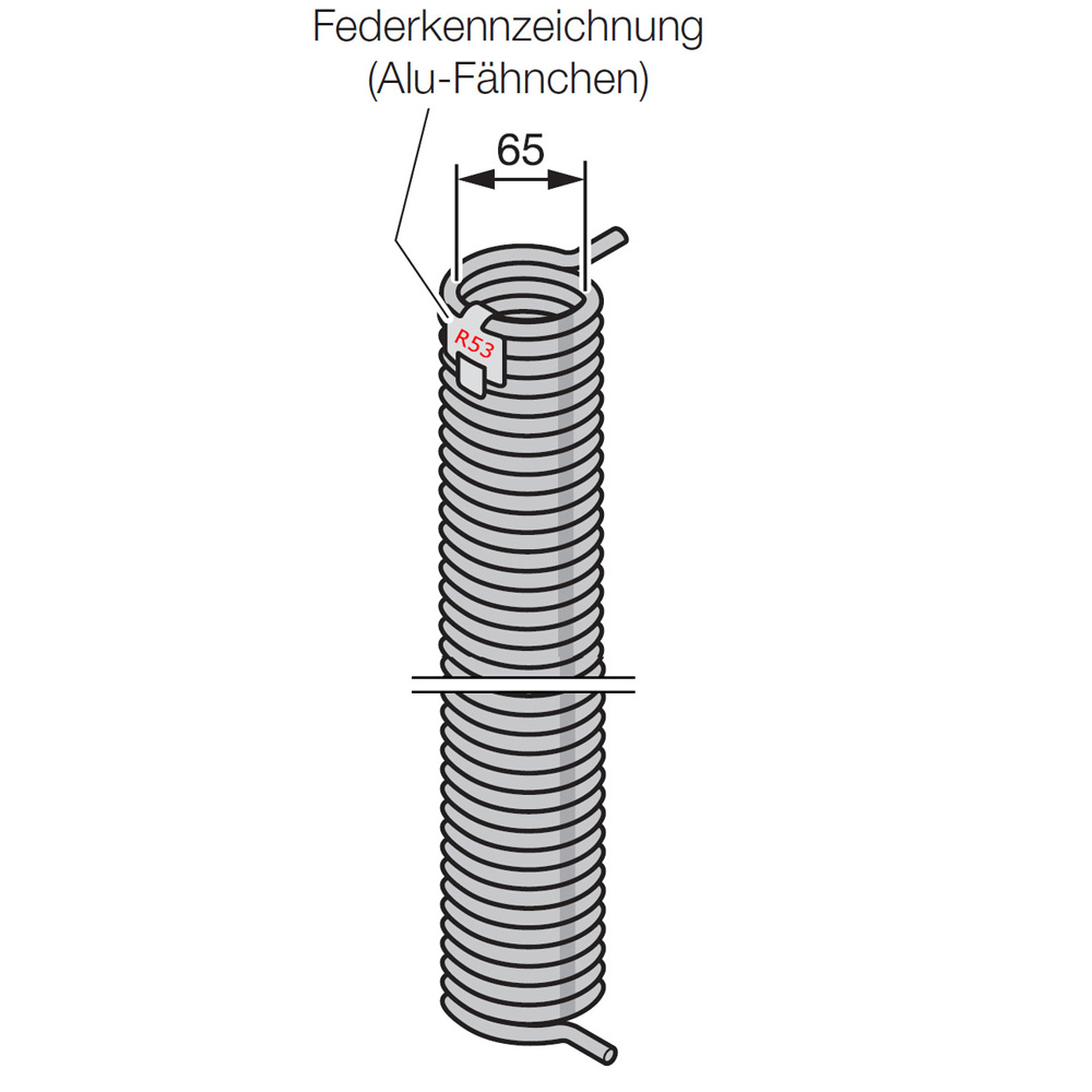 Hörmann Torsionsfeder R53, innen Ø 65mm für Industrie-Sektionaltor BILD 1
