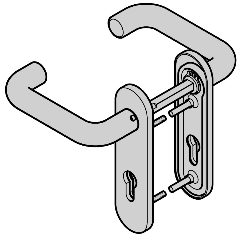 Hörmann Panikgarnitur FSB Typ 1070 (FS) Kurzschild PZ, Edelstahl, gebürsted BILD 1