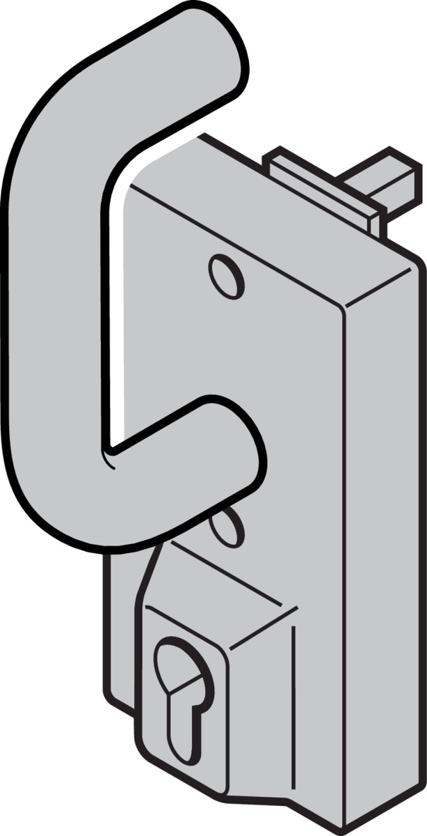 Hörmann Drückergarnitur Getriebekasten für Schnappriegel PZ, Aluminium BILD 1