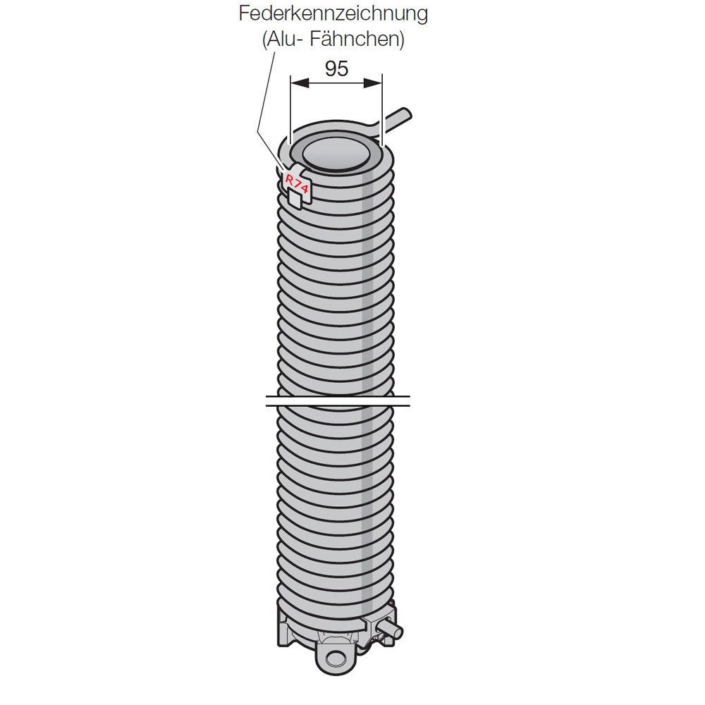 Hörmann Torsionsfeder mit Spannkonus, R74, Ø 95mm für Industrie-Sektionaltor BILD 1