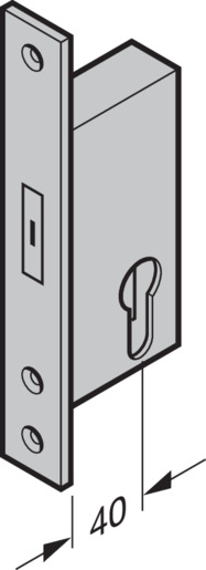 Hörmann Rohrrahmen- Riegelschloss Modell 1308-0004 für Industrie-Sektionaltor BILD 1