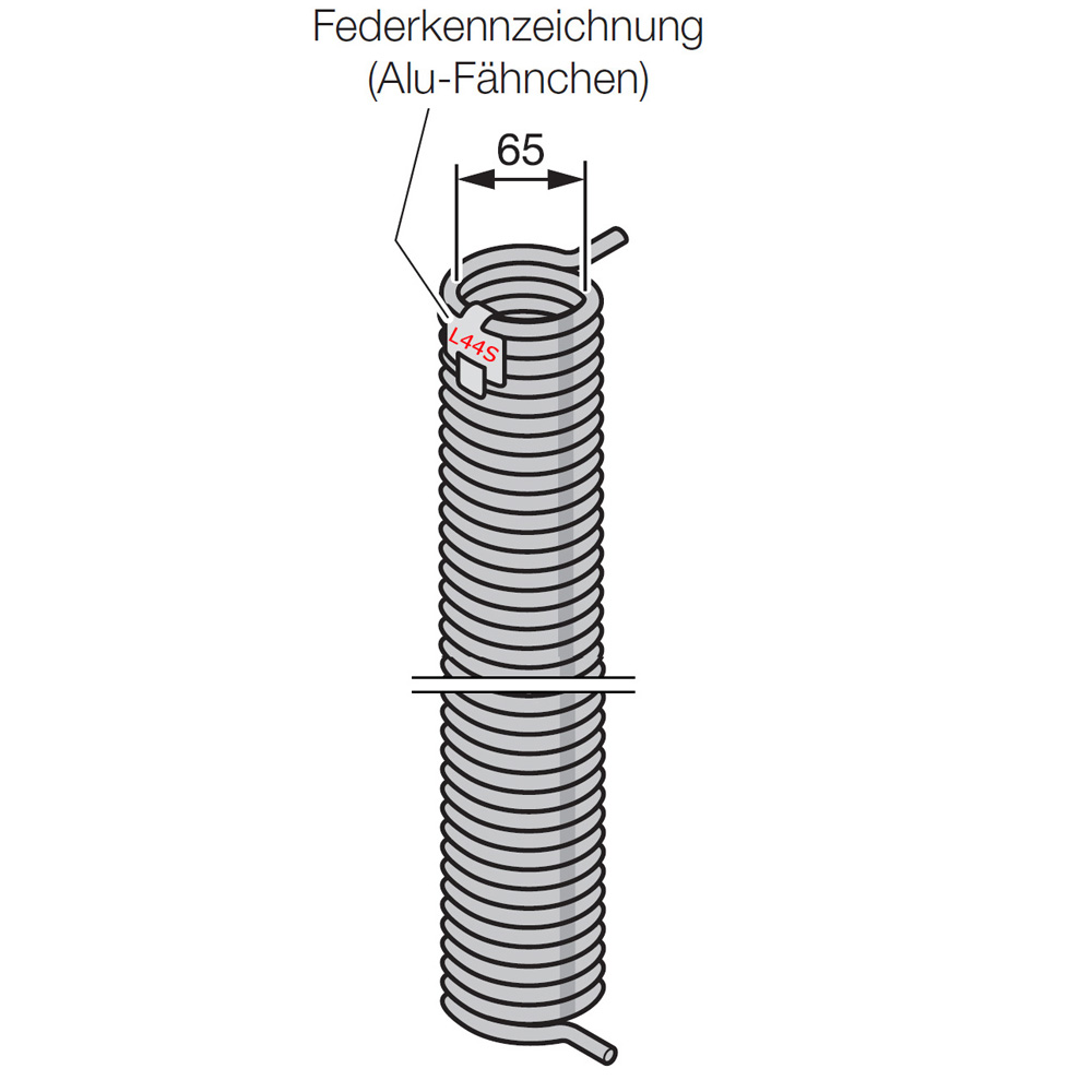 Hörmann Torsionsfeder L44S, innen Ø 65mm für Industrie-Sektionaltor BILD 1