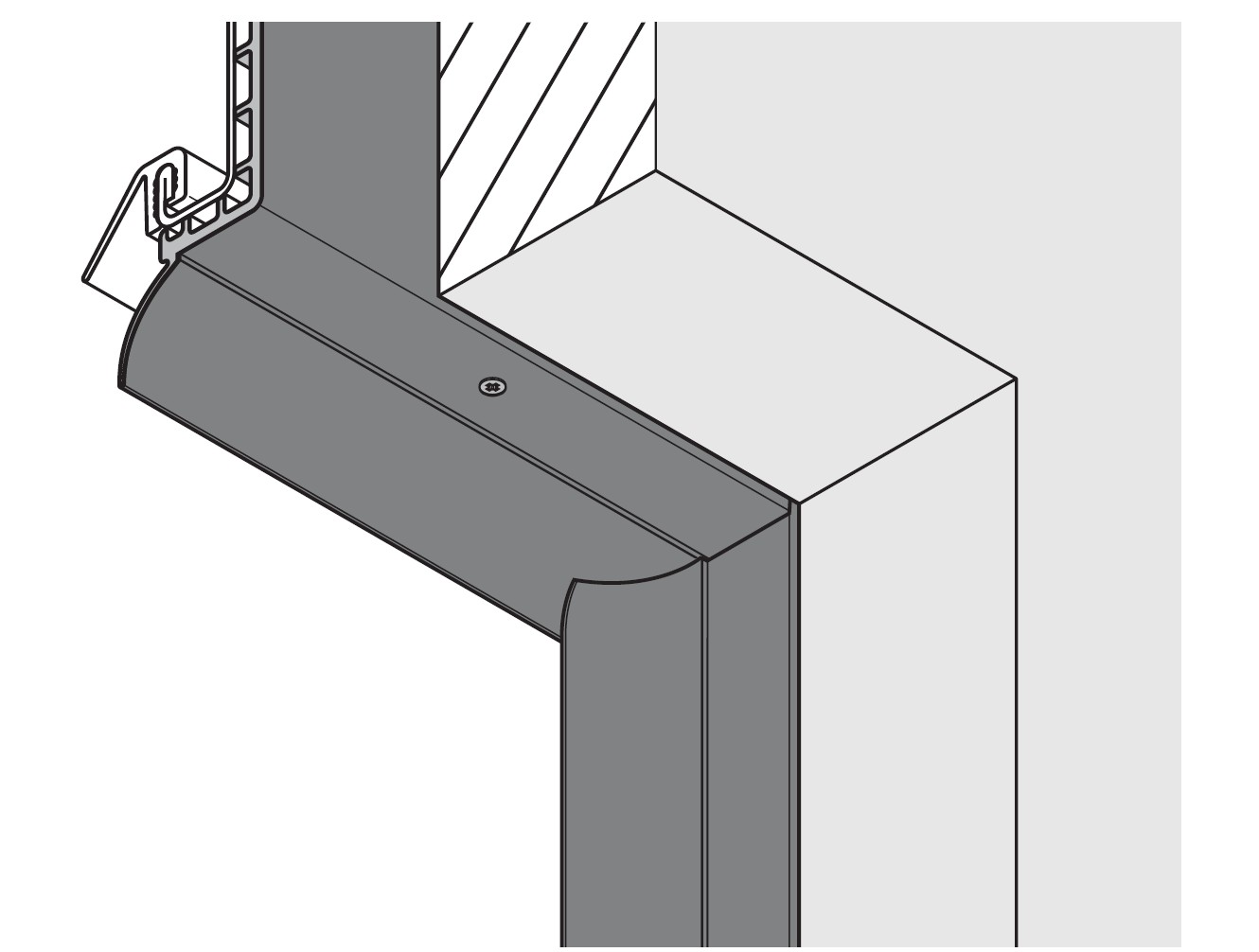 Hörmann ThermoFrame Set 4, Länge 3210 mm, schwarz für Sektionaltore