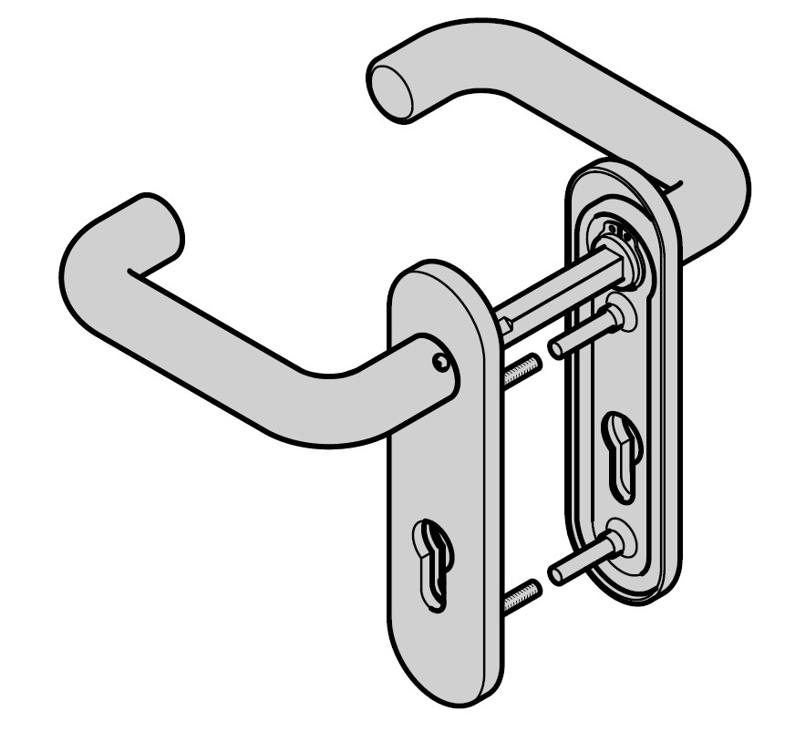 Hörmann Drückergarnitur D-110 (FS) Kurzschild PZ, Kunststoff, weiß BILD 1