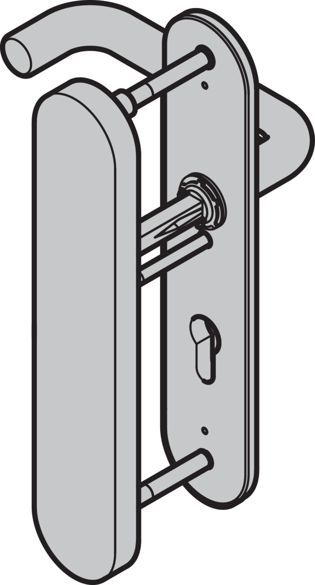 Hörmann Sicherheits-Drückergarnitur ES 3 (FS) Langschild PZ, Aluminium BILD 1