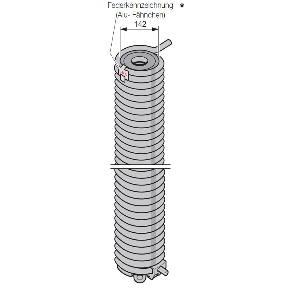 Hörmann Torsionsfeder mit Spannkonus, L91, Ø 142mm für Industrie-Sektionaltor BILD 1