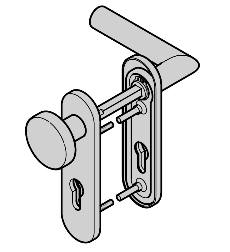 Hörmann Wechselgarnitur mit Knopf (FS) Kurzschild PZ, Aluminium BILD 1