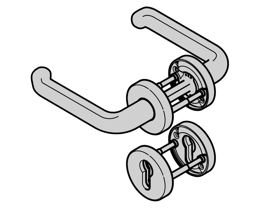 Hörmann Panikgarnitur D-410 (FS) Rosette PZ, Aluminum BILD 1
