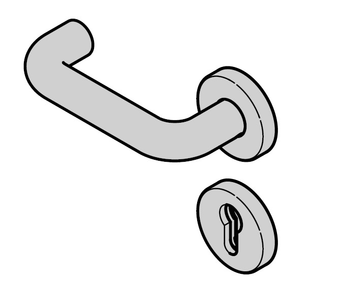 Hörmann Halbgarnitur D-110 (FS) Rosette PZ, Edelstahl, matt BILD 1