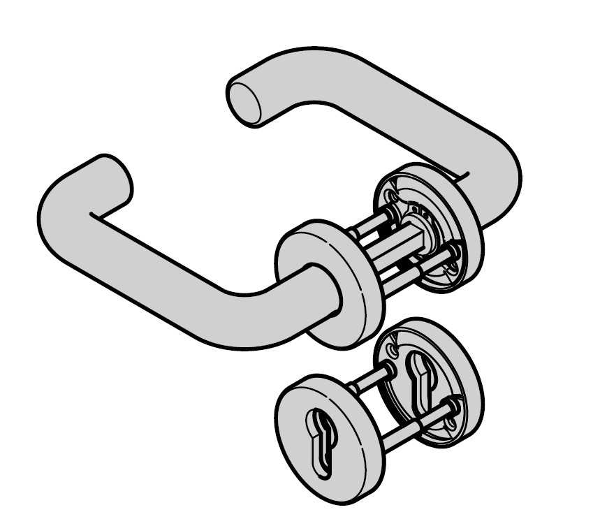 Hörmann Panikgarnitur D-110 (FS) Rosette PZ, Aluminium BILD 1