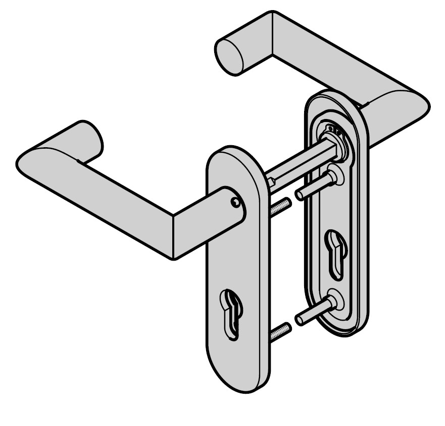 Hörmann Panikgarnitur D-330 (FS) Kurzschild PZ, Aluminum BILD 1
