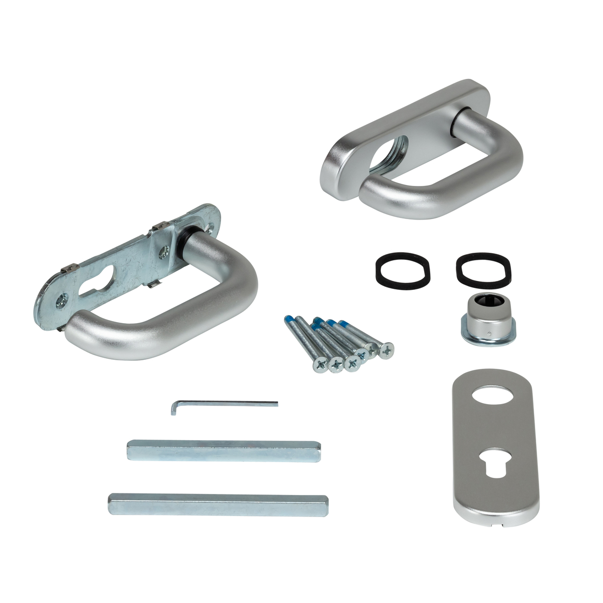 Hörmann Sicherheits-Drückergarnitur ES 1 (FS) Kurzschild PZ, Aluminium BILD 4